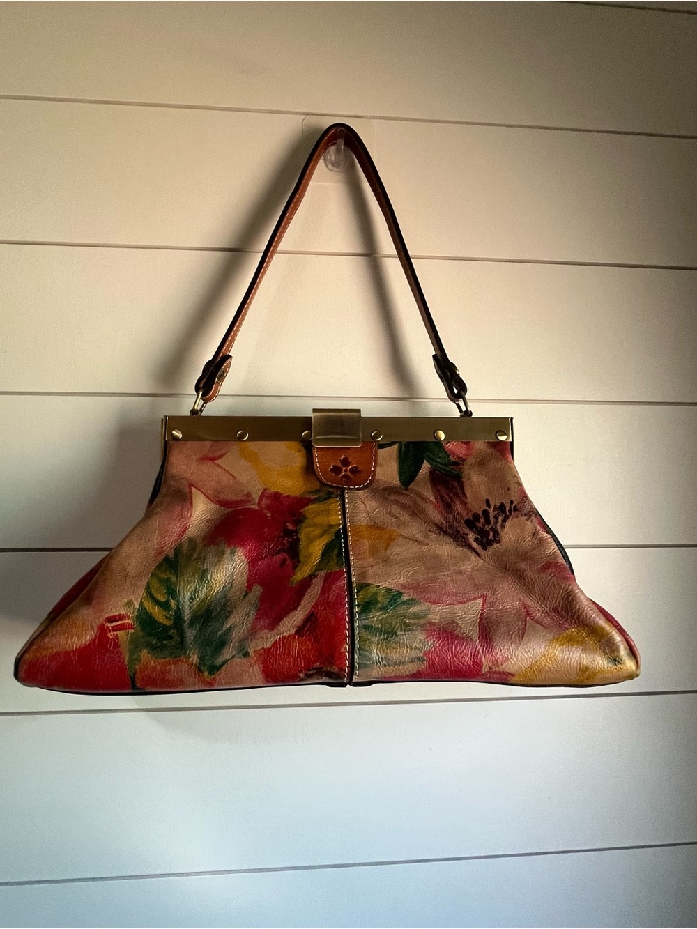 ✨Patricia Nash Ferrara Frame SatchelLe Fleur Floral Leather Bag - Like New✨